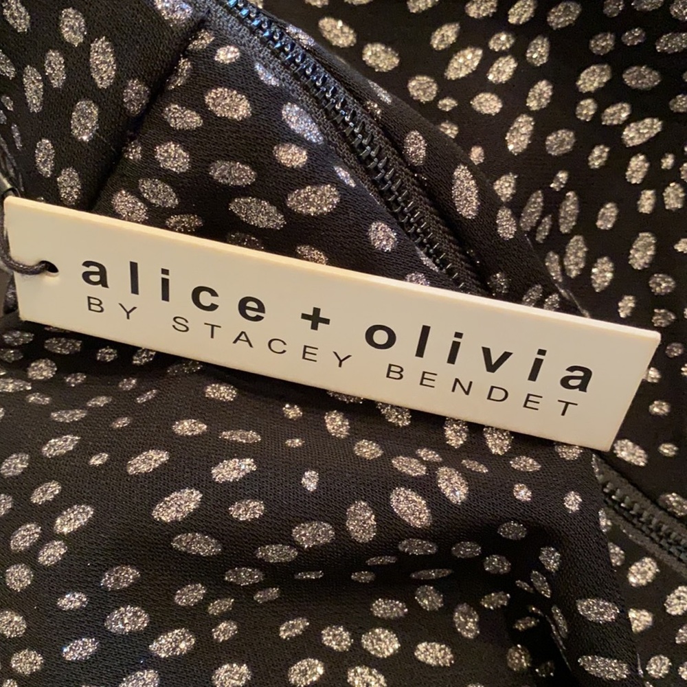 NWT* Alice + Olivia Inka metallic mock neck mini dress - Picture 6 of 6